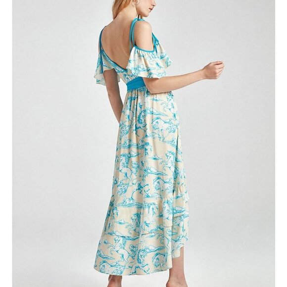 NWT NORDSTROM Midi Wrap Viscose Silk Dress NOCTURNE - Picture 2 of 6